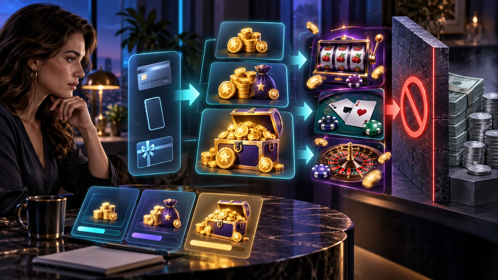 Payment methods become virtual-token bundles that cannot cross back into real cash